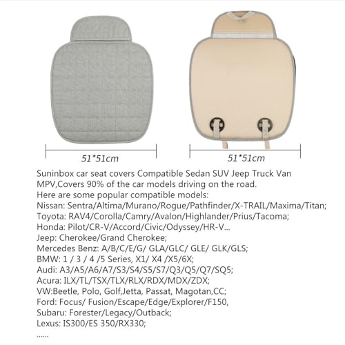 Car Seat Cover,Linen Bottom Car Seat Covers,Universal Cloth Car Seat Cushion Cooling Breathable Ventilated Front Seat Only[Gray] Automotive, SUV, Truck, and Van - color: Gray