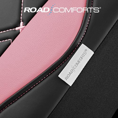 Road Comforts Seat Covers, Premium Leather Car Seat Covers Front Seat for Women Girls,Airbag Compatible, Automotive Seat Covers Universal Fit Most Cars,Vans,Truck,SUV - color: Pink Front