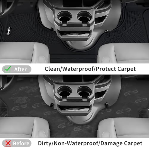 Floor Mats Fits 2007-2024 2025 Ford Econoline & E-Series E150/E250/E350/E450, TPE All Weather Protection Econoline Front Row mat, Black Van Liners mat Accessories - size: For 2007-2025 Econoline floor mat
