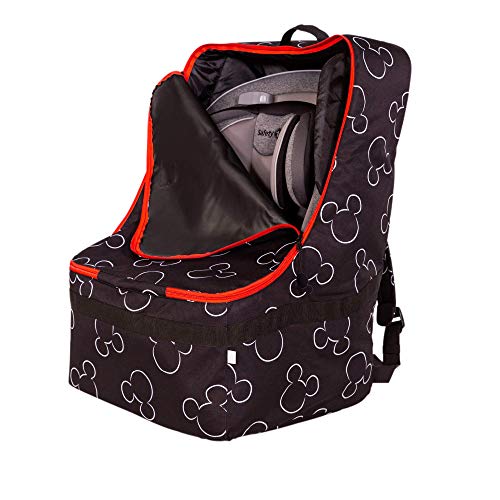 J.L. Childress Disney Baby Padded Backpack Car Seat Bag - Travel Bag for Airplane, Fits Most Baby & Infant Car Seats, Boosters, & Carriers, For Gate or Baggage Check - Ultimate, Mickey Mouse, Black - color: Mickey Mouse, size: Ultimate