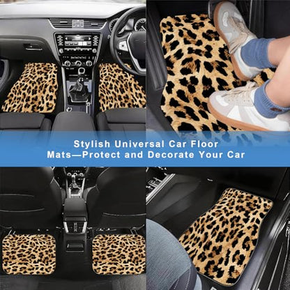 Automotive Floor Mats 5 Pcs, Universal Car Floor Mats, Leopard Print Cargo Liner, Car Accessory for SUVs/Sedan/Wagons, Durable Protective Mat, Trunk Liner for Families/Travel Enthusiasts - style: Bundle 7