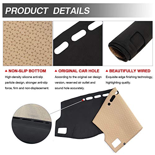 CARTIST Dashboard Cover Mat for 2014-2018 Toyota Corolla Accessories Dash Cover Flannel Dash Mat Sunshade Glare UV Rays Protector