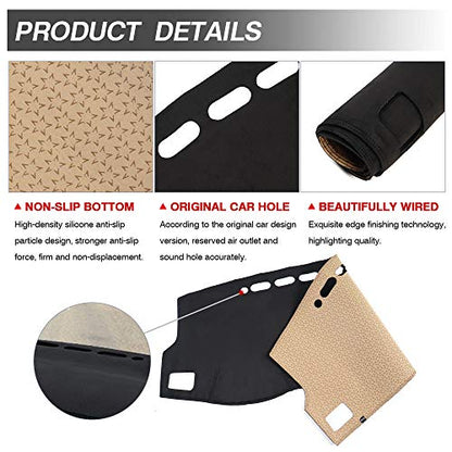 CARTIST Dashboard Cover Mat for 2014-2018 Toyota Corolla Accessories Dash Cover Flannel Dash Mat Sunshade Glare UV Rays Protector