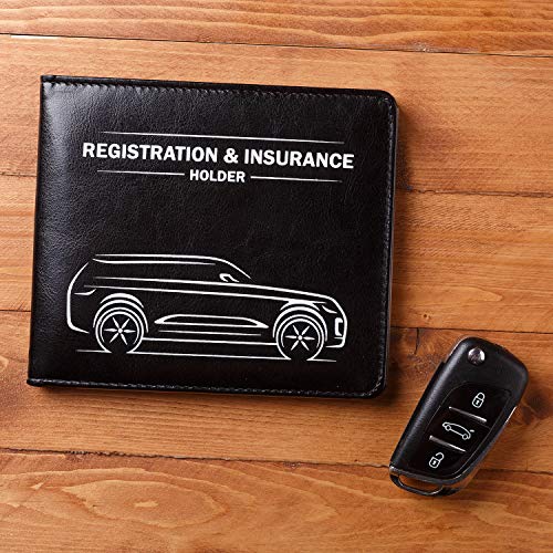CANOPUS Car Registration & Insurance Holder with Magnetic Closure, Vehicle Document Organizer, Auto Glove Box Wallet, Includes 2 EZ Pass Strip Sets – SUV - color: Black, size: SUV