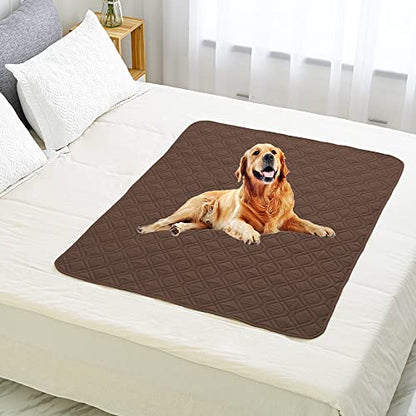 Ameritex Waterproof Dog Bed Cover Pet Blanket for Furniture Bed Couch Sofa Reversible - color: Chocolate+camel, size: 30x53 Inch (Pack of 1)
