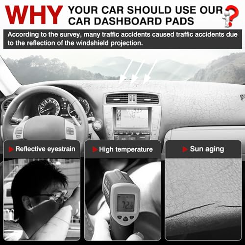 Autorder Dashboard Cover Mat for Lexus IS250 IS350 2006-2011 2012 2013 Accessories Dash Cover Upgrade Flannel Dash Mat Sunshade Glare UV Rays Protector - size: For Lexus IS250 IS350 2006-2013