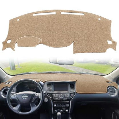 Dash Cover Mat Custom Fit for Nissan Pathfinder Dashboard Cover Pad Carpet Protector F157 (Beige) - color: Beige