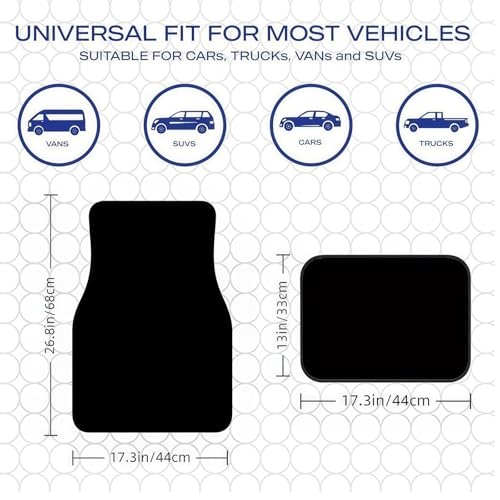 Universal Fit Car Floor Mats Set of 4Pcs, Brown Leopard Print All-Weather Front Rear Car Carpet Mats, Non-Slip Car Floor Mat Car Accessories for Automotive Trucks SUV Sedans Vans