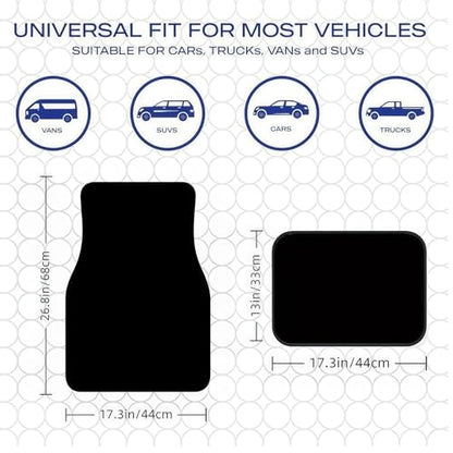 Universal Fit Car Floor Mats Set of 4Pcs, Brown Leopard Print All-Weather Front Rear Car Carpet Mats, Non-Slip Car Floor Mat Car Accessories for Automotive Trucks SUV Sedans Vans