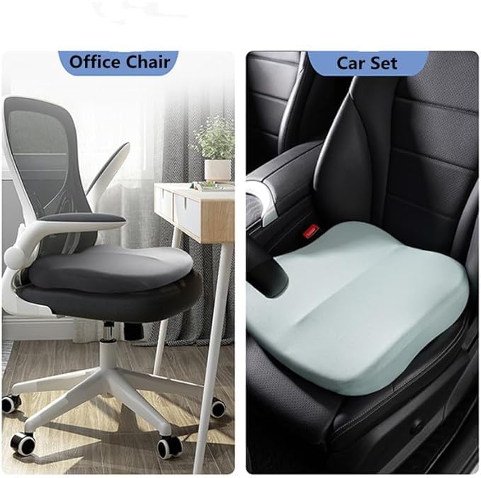 Adult Car Booster Seat Cushion, Car Seat Driver Height Boost Mat Memory Foam Car Seat Cushions Pad Improve Driving View Non-Slip 3D Office Chair Cushion Pressure Relief (Brown) - color: Brown