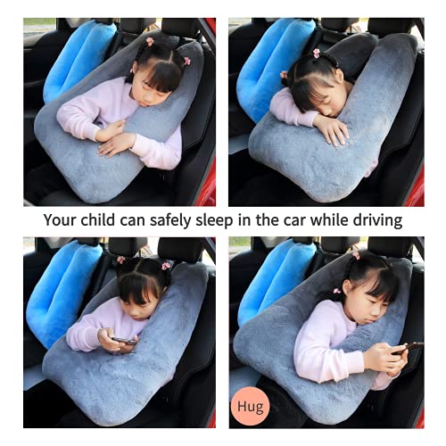 Travel Pillow Car Pillow Kid Car Sleeping The Sleeping Aid for Adults and Kids on Road Trips Kids Travel Pillow Gray