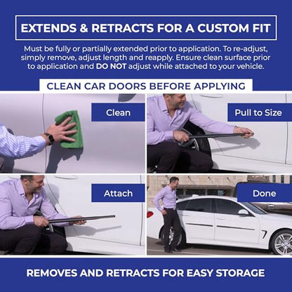 Dent Prevent Magnetic Car Door Protector Strips – Removable Guard to Prevent Dents, Dings & Scratches on Metal Vehicle Doors, 4-Strip Set, Matte Black - size: 4 Door