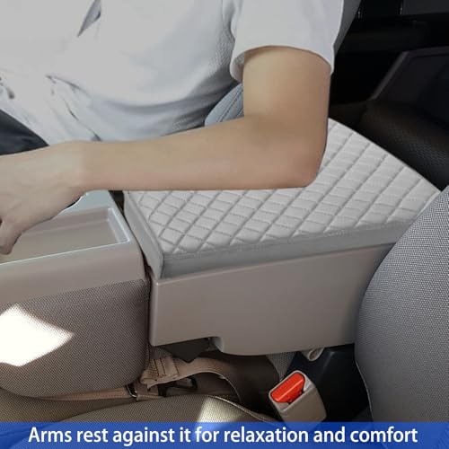 Zxiaochun Center Console Cover for Ford F150 2015-2026 & F250 F350 F450 2017-2026 Leather Arm Rest Box Lid Middle Console Armrest Protective Cover Accessories(40/20/40 Jump Seat Console Only)(Gray) - color: Gray