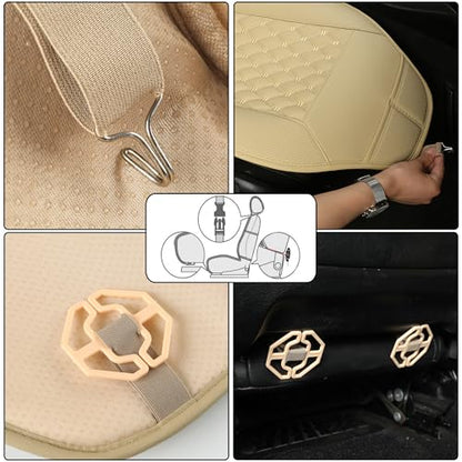Black Panther Car Seat Cover, Luxury Car Protector, Anti-Slip Driver Seat Cover with Partial Backrest Coverage (Middle Part Only) (1 Piece, Beige) - color: 1Piece-Beige