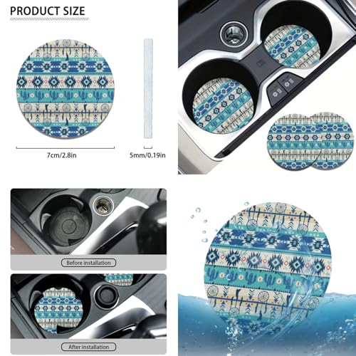 Horeset Aztec African Tribal Pattern Car Seat Covers Full Set, Protector Seats with Car Seat Headrest Cover,Lanyards Key Chain,Auto Cup Pad,Gear Shift Knob and Handbrake Cover - color: Aztec African Tribal