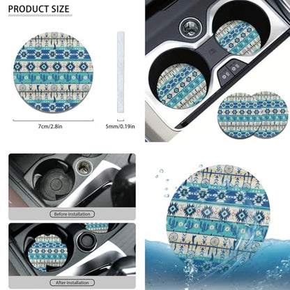 Horeset Aztec African Tribal Pattern Car Seat Covers Full Set, Protector Seats with Car Seat Headrest Cover,Lanyards Key Chain,Auto Cup Pad,Gear Shift Knob and Handbrake Cover - color: Aztec African Tribal