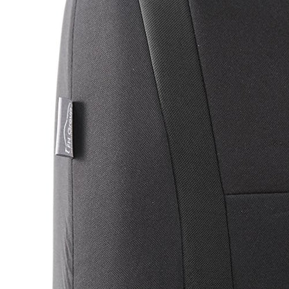 FH Group Car Seat Covers Rear Set Cloth - Car Seat Covers with Removable Headrest,Universal Fit,Automotive SeatCovers,Washable Car SeatCover for SUV,Sedan,Van Black - color: Black, size: Rear Set
