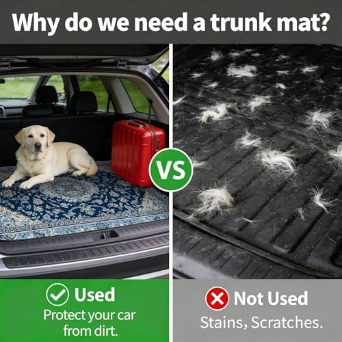 Car Trunk Mat - Universal Size 29" x 39", Bohemian Style Cargo Liner, Car Accessory for SUVs/Sedan/Wagons, Durable Protective Mat, Trunk Liner for Families/Travel Enthusiasts - style: Bohemian style-9