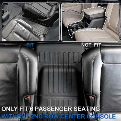 Floor Mats Cargo Mat for 2021-2025 2026 Jeep Grand Cherokee L w/Captain Chair (Only for 6-Seater w/o 2nd Row Armrest), All Weather TPE Trunk Cargo Liner Car Accessories (L | Floor Mats Set) - style: Grand Cherokee L | 2021-2026 | Floor Mats Set