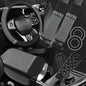 8PCS Car Accessories Set, Bling Leather Car Steering Wheel Cover with Armrest Pad, Seat Belt Cover Pads, Cup Holder Coasters, Gear Shift & Handbrake Covers, Auto Interior Accessories (Gray) - color: Gray