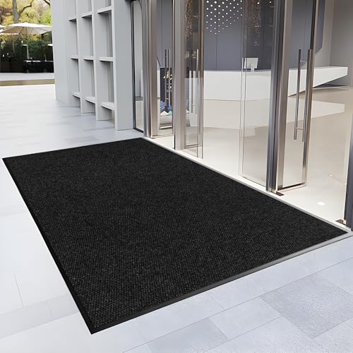 2′ x 20′ Front Door Mat Indoor Outdoor Entrance, Commercial Floor Mat Heavy Duty Dirt Trapper Entryway Doormat, Custom Size Non Slip Rubber Backing Welcome mat, Door Mat for High Traffic Area - color: Black Pebble, size: 2ft X 20ft