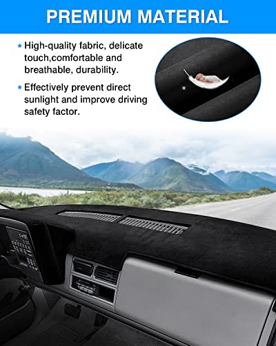 Autorder Dashboard Cover Mat for 1988-1994 Chevy Chevrolet Silverado/GMC Sierra C/K 1500 2500 3500 Pickup Truck /1992-1994 GMC Yukon/Chevy Blazer Suburban Accessories Dash Cover Flannel Dash Mat - size: Black 1988-1994 Silverado