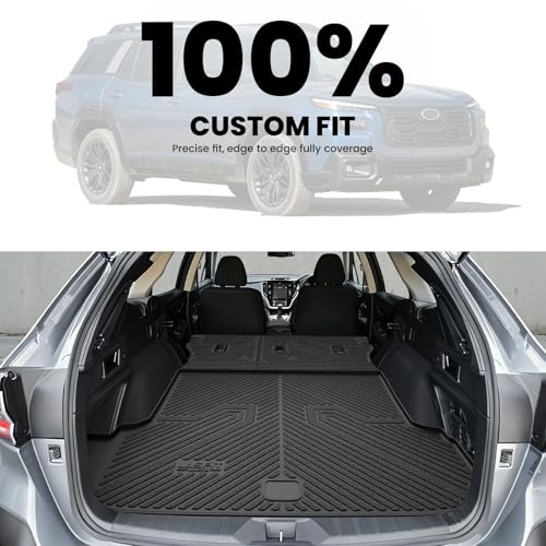 LASFIT Cargo Tray Liner with Backrest Mat for Subaru Outback 2026 Cargo Mat, All Weather TPE Custom Fit Easy Clean Trunk Liner with Seatback Mat for Outback 2026 Trunk Tray, Black - size: For Outback | 2026 | Cargo Mat