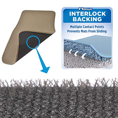 Motor Trend Premium Inter-Lock Backing Carpet Car Floor Mats - Front & Rear, Thick & Durable Auto Protection, Fits Most Cars Truck SUV Coupe Sedan - color: Medium Beige