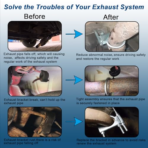 4" Heavy-Duty Universal Exhaust Clamp with Hanger, Exhaust Pipe Muffler Hanger for Cars, Trucks - size: 4"