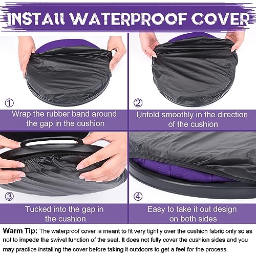 WarBull 5 Gallon Bucket Seat, 360-Degree Swivel Seat Foam Cushion Bucket Seat Lid with Waterproof Cover for Dove Duck Hunting, Fishing, Baseball, Gardening and Camping - color: Purple