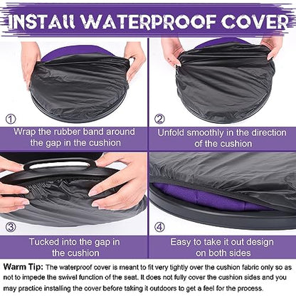WarBull 5 Gallon Bucket Seat, 360-Degree Swivel Seat Foam Cushion Bucket Seat Lid with Waterproof Cover for Dove Duck Hunting, Fishing, Baseball, Gardening and Camping - color: Purple