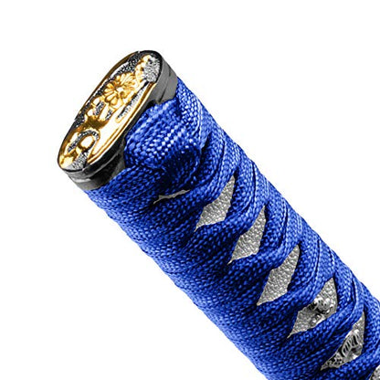 JDMBESTBOY Samurai Sword Blue White Shift Knob Shifter Alloy Katana Adapter Universal 20cm - color: Blue White, size: 20cm