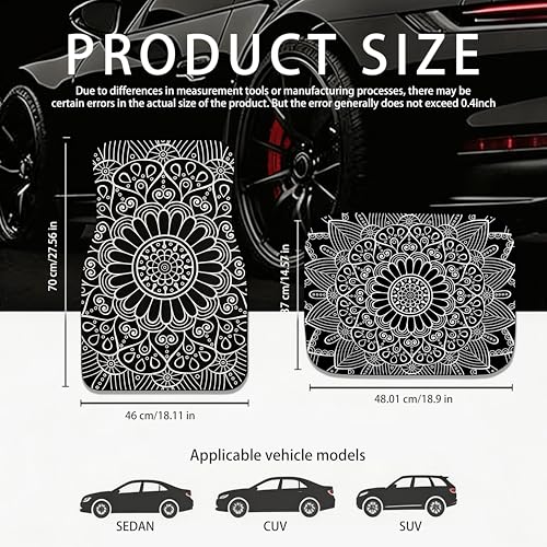 Automotive Floor Mats 4Pcs, Siberian-Style Car Floor Mats, Universal Front Rear Car Carpet,Durable Protective Car Rugs,Car Accessories for SUVs/Sedan/Wagons (Set 2)