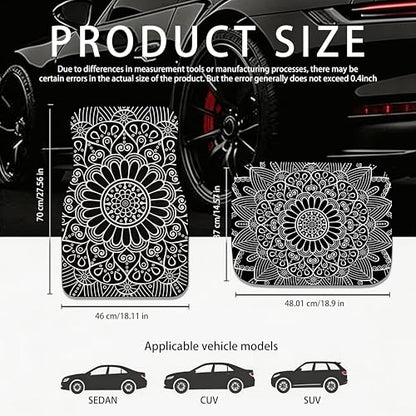 Automotive Floor Mats 4Pcs, Siberian-Style Car Floor Mats, Universal Front Rear Car Carpet,Durable Protective Car Rugs,Car Accessories for SUVs/Sedan/Wagons (Set 2)