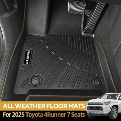Naibeve Floor Mats for 2025 2026 Toyota 4Runner 7 Seats- All Weather Custom Fit for Toyota 4Runner Floor Mats & Cargo Mat & 2rd/3nd Row Seats Back Cover Waterproof Interior Accessories - size: 6)4Runner 7 Seats|2025-2026