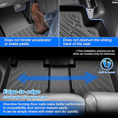 Cartist Floor Mats for Toyota Tundra 2022-2025 2026 CrewMax Cab, All Weather Floor Liners for Tundra Accessories, Heavy Duty TPE Car Mats, Car Accessories - size: 2)Toyota Tundra CrewMax Cab【2022-2026】