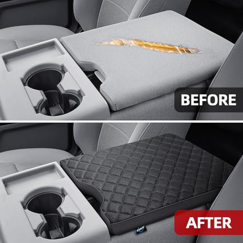 Center Console Cover Compatible with Ford F150 2015-2025,2017-2025 F250 F350 F450 with 40/20/40 Jump Seat Armrest Accessories, Leather Armrest Cover Protector (Jump Seat Console Only) - size: Jump Seat 15-25 F150 & 17-25 F250