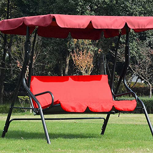 Garden Courtyard Outdoor Polyester Taffeta 3 Seats Swing Chair Hammock Seat Cushion Covers Gray Black Dark Blue Red Compatible with Swing Chair Seat Cushion (Red) - color: Red