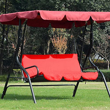 Garden Courtyard Outdoor Polyester Taffeta 3 Seats Swing Chair Hammock Seat Cushion Covers Gray Black Dark Blue Red Compatible with Swing Chair Seat Cushion (Red) - color: Red