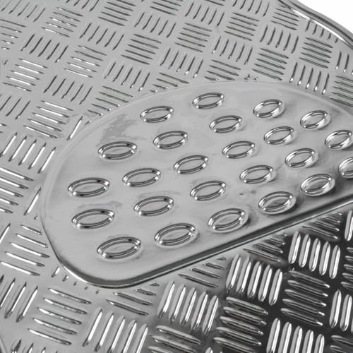 Carxs Full Metal Design Car Floor Mats Heavy Duty Metallic 4pc Front Rear Silver Rubber MT-641 CFMDCFMHDM4FRS