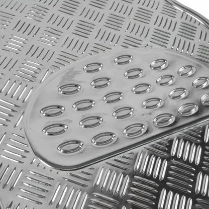 Carxs Full Metal Design Car Floor Mats Heavy Duty Metallic 4pc Front Rear Silver Rubber MT-641 CFMDCFMHDM4FRS