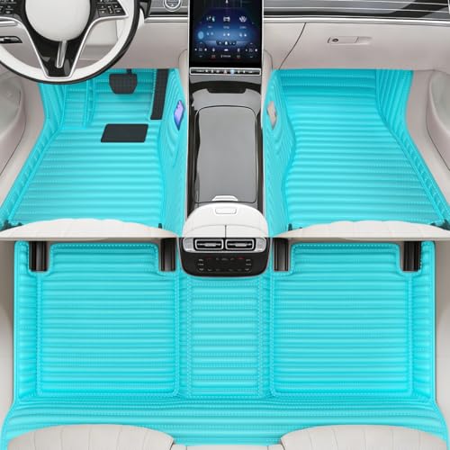 All-Weather car Floor mats, Anti-Slip Leather Floor mats Set, Suitable for 99% of Vehicle Models, Providing Comprehensive Protection for the car Carpet of Your Beloved car. (Blue=) - color: Blue=