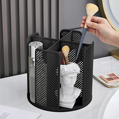 Cup and Lid Organizer Cup Dispenser Coffee Cup Organizer Paper Cup Holder Rotating for Bathroom, Restaurant, Break Room, Coffee Station, Bar, Buffet, Kitchen Cabinet, Countertop,4 Compartment - color: Black