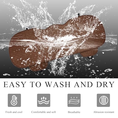 Linen Car Seat Cover, Anti-Slip Bottom Bench Protector Rear Seat Pad with Storage Pockets, Comfy Breathable Long Rear Seat Cushion Pad for Most Vehicles, Car Accessories (Rear Coffee) - color: Rear Coffee