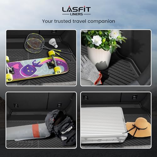 LASFIT Trunk Mat for Honda Civic Hatchback 2022-2026 & Civic Hatchback Hybrid 2025-2026, All Weather TPE Custom Fit Trunk Liner Cargo Mat Cargo Liner with Subwoofer, Black - style: 1）For Honda Civic Hatchback | 2022-2026 | Trunk Mat