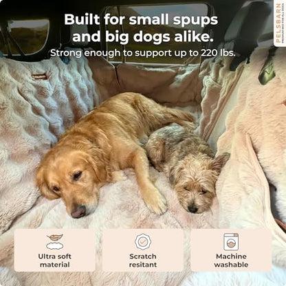 Luxurious Full Backseat Protector for Dogs with Calming Blanket - Waterproof Pet Hammock Machine Washable (Brown) - color: Brown