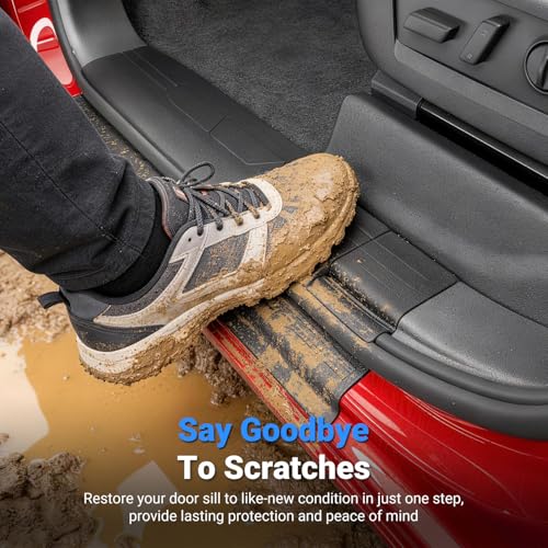 8Pcs Door Sill Protector Compatible with 2019-2026 Chevy Silverado GMC Sierra 1500 Crew Cab Car Threshold Protector Car Door Entry Guard Replacement for 2019-2026 Chevy Silverado Accessories - size: Compatible with 19-26 Silverado Sierra(INT+EXT)
