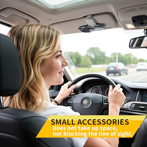 Yuoyar Sunglass Holder for Car, Magnetic Leather Sunglasses Holder and Ticket Card Clip, Car Visor Accessories, 2 Packs (Silver Grey) - color: Silver Grey
