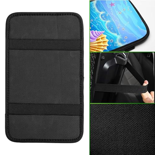 Universal Auto Center Console Pad and 2Pcs Car Coasters Set, Anti Slip Soft Neoprene Car Armrest Seat Box Cover Protector Universal Fit - Car Interior Accessories, Beach - color: 513