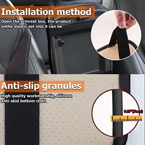 Moly Magnolia Auto Center Console Pad, PU Leather Car Armrest Seat Box Cover, Waterproof Non Slip Soft Armrest Box Cushion Protector, Car Accessories Universal for SUV, Truck, Van (Yellow) - color: Style 2-Yellow